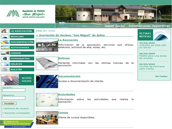 Asociación de Vecinos San Miguel de Anleo - Asturias - Edise Soluciones: diseño y desarrollo de páginas Web