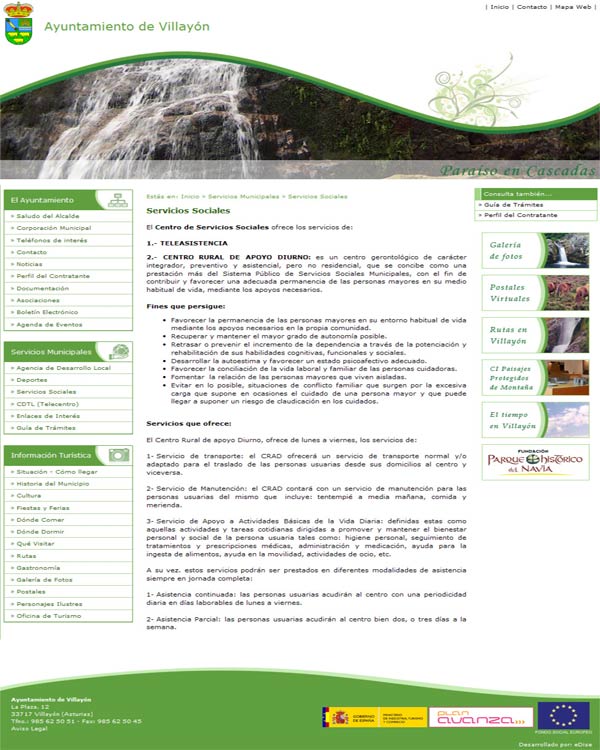 Ayuntamiento de Villayón - Asturias - Edise Soluciones: diseño y desarrollo de páginas Web